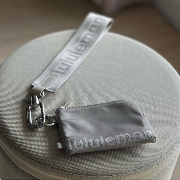 lululemon athletica Accessories - Lululemon Beige Wristlet Pouch + Never Lost Keychain Strap